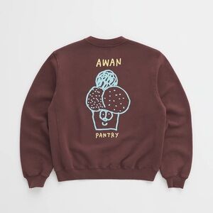 🤎🩵 RARE Madhappy Awan Pantry Exclusive Fleece Crewneck Brown size Medium Unisex
